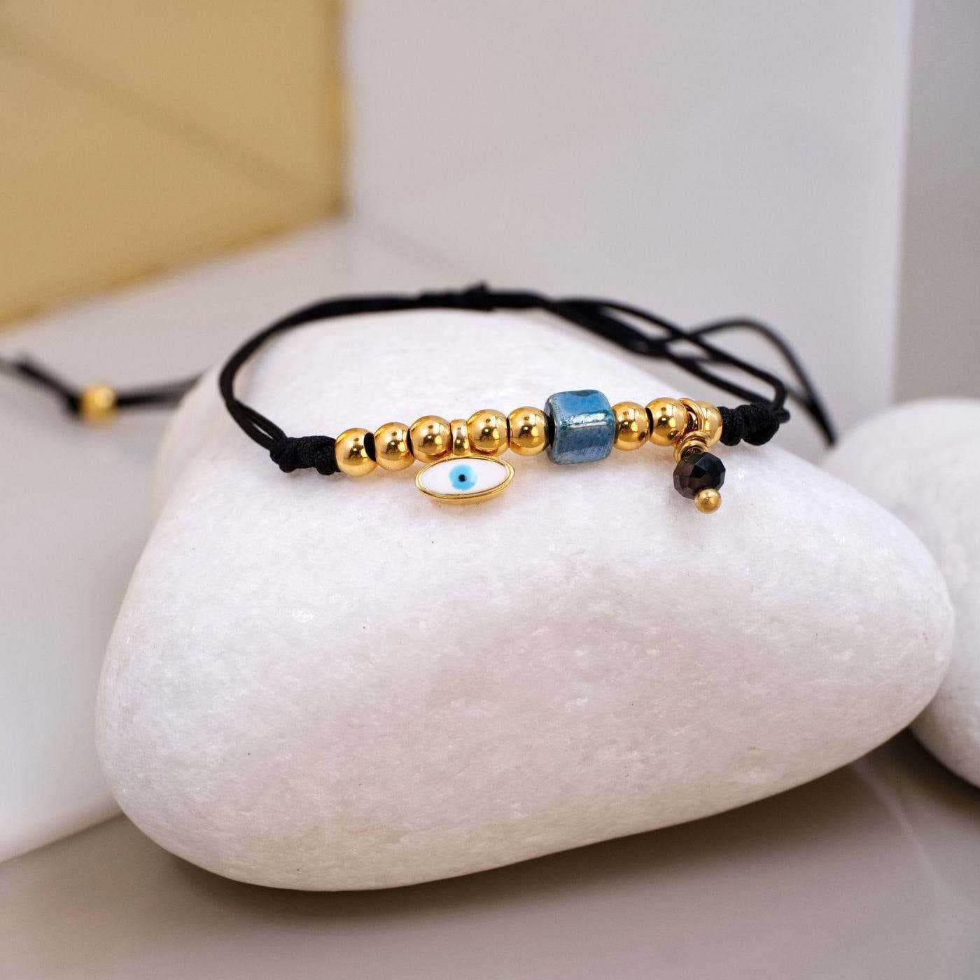 Makrame Bracelet with Evil Eye — Bracelets from Toolittle