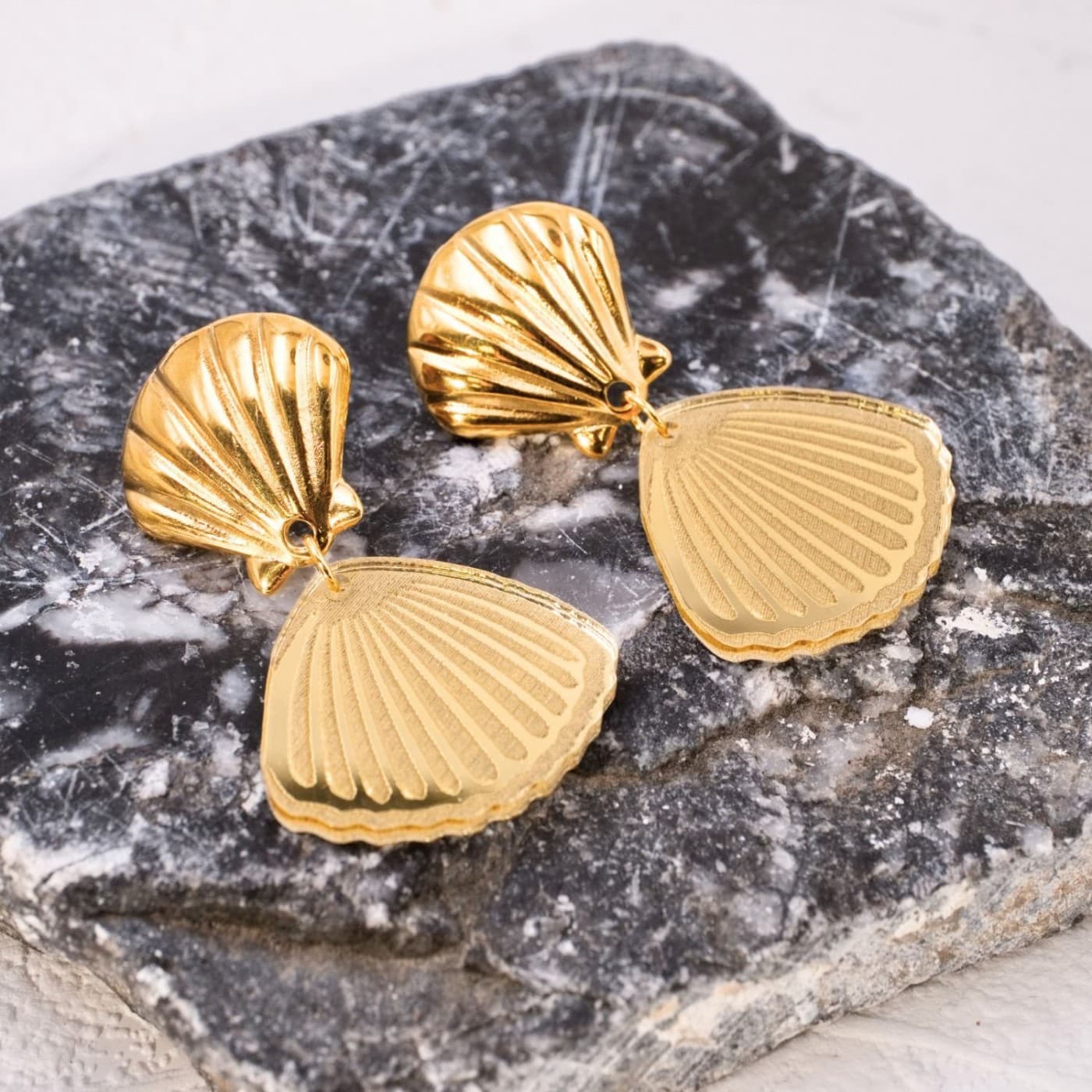 Gold-plated Sea Shell Earrings — Earrings from Toolittle