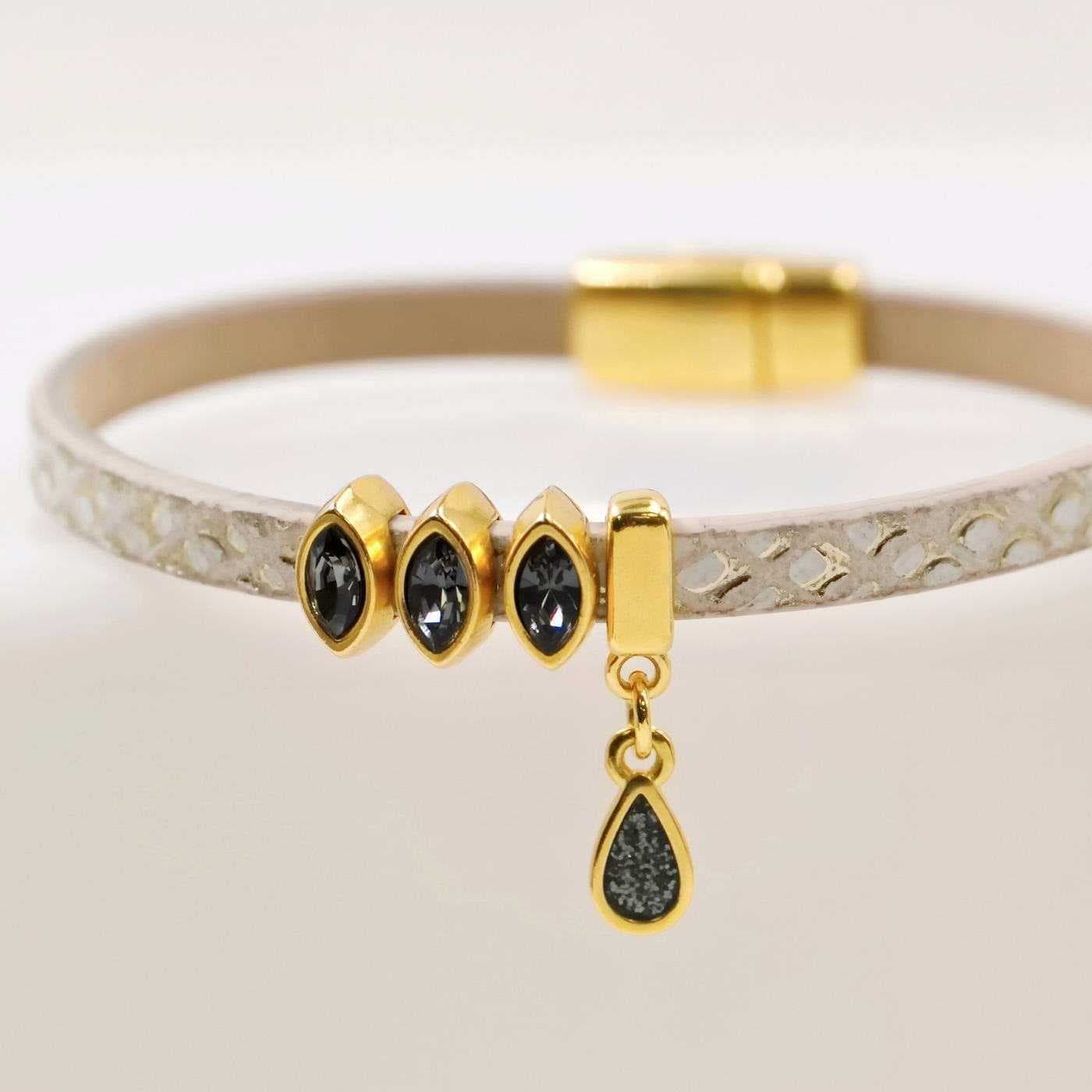 Leather Bracelet with Crystals — Bracelets from Toolittle