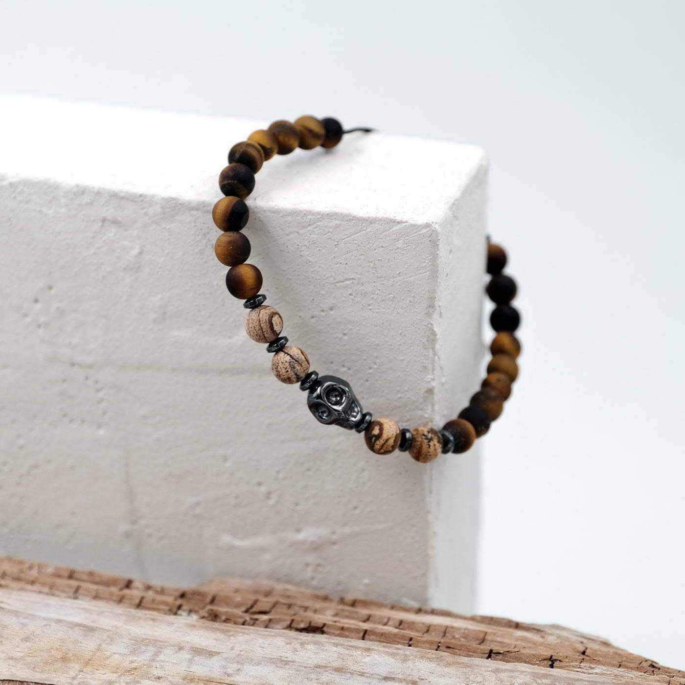 Bracelet for men with semiprecious beads — Bracelets from Toolittle