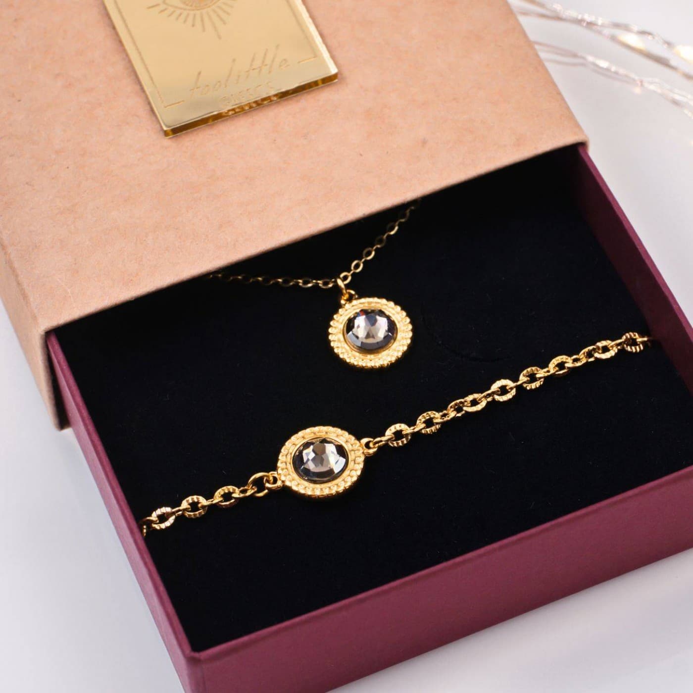Necklace & Bracelet Set with Crystals – Gift Box Included — Bracelets from Toolittle