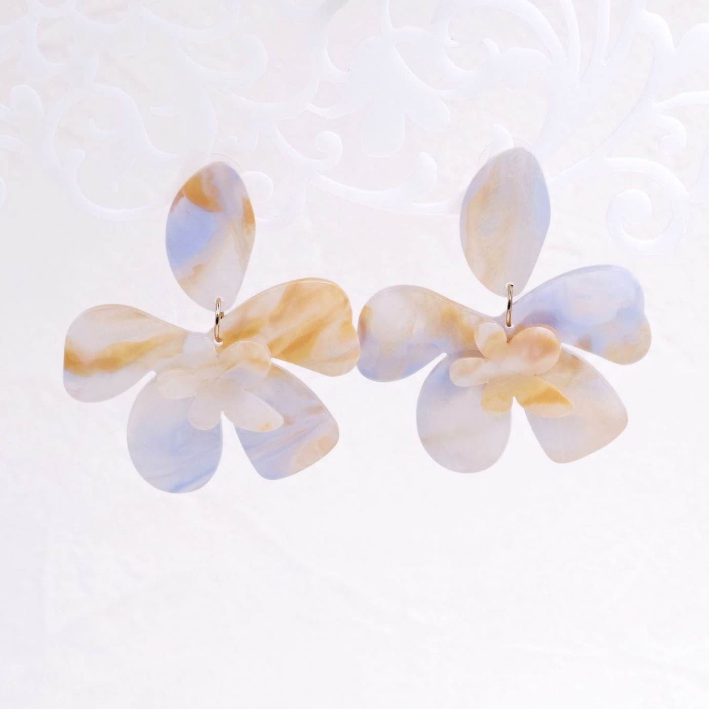 Plexiglass Flower Earrings | Ecru — Earrings from Toolittle