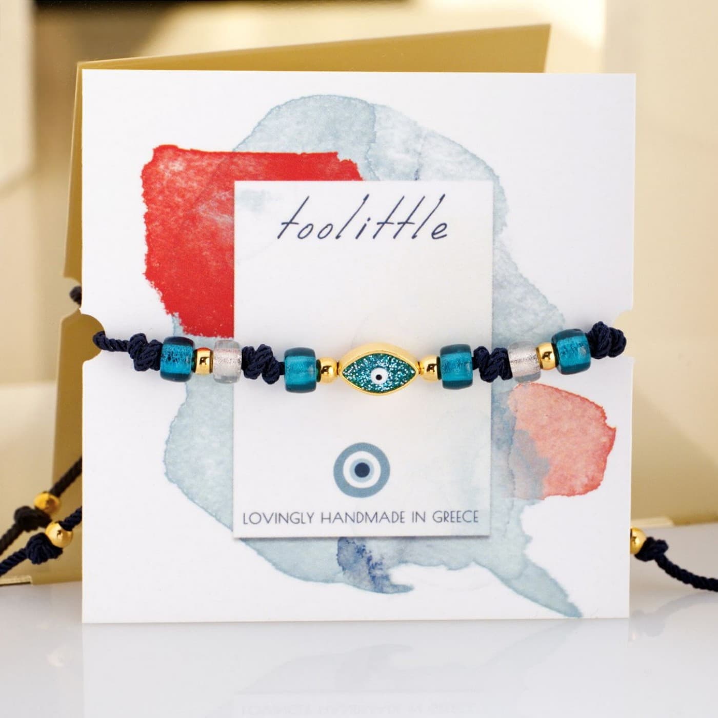 Gold-plated Macrame Bracelet - Evil Eye & Enamel — Bracelets from Toolittle