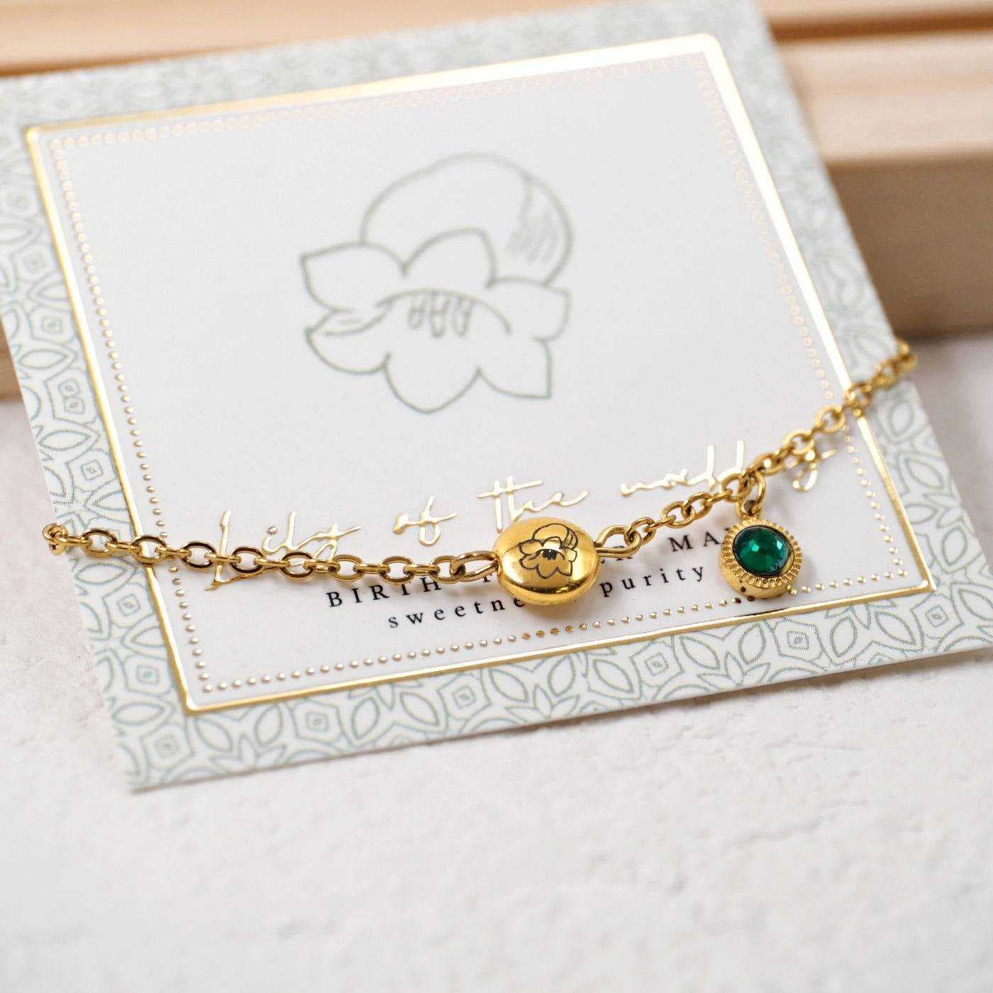 Bracelet with Birth Flower - May — Bracelets from Toolittle