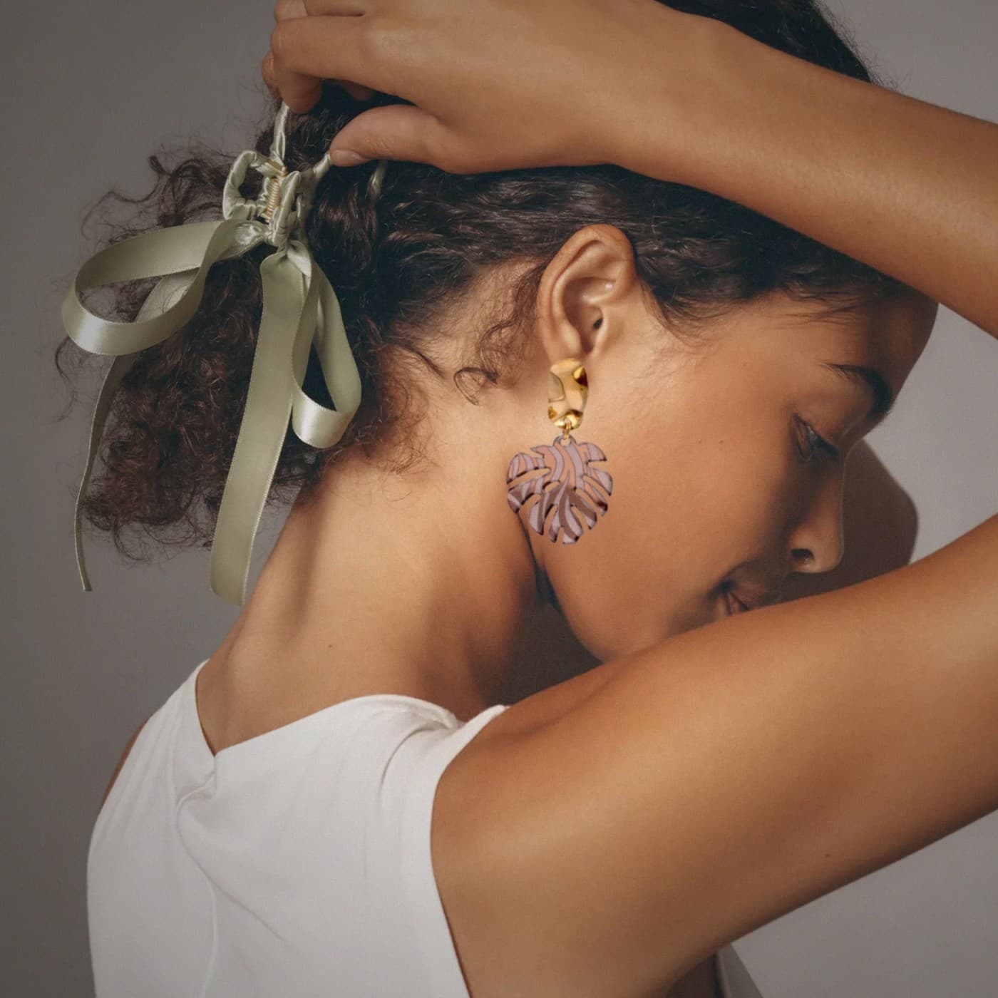 Steel Dangle Earrings - Animal Print Leaf — Earrings from Toolittle