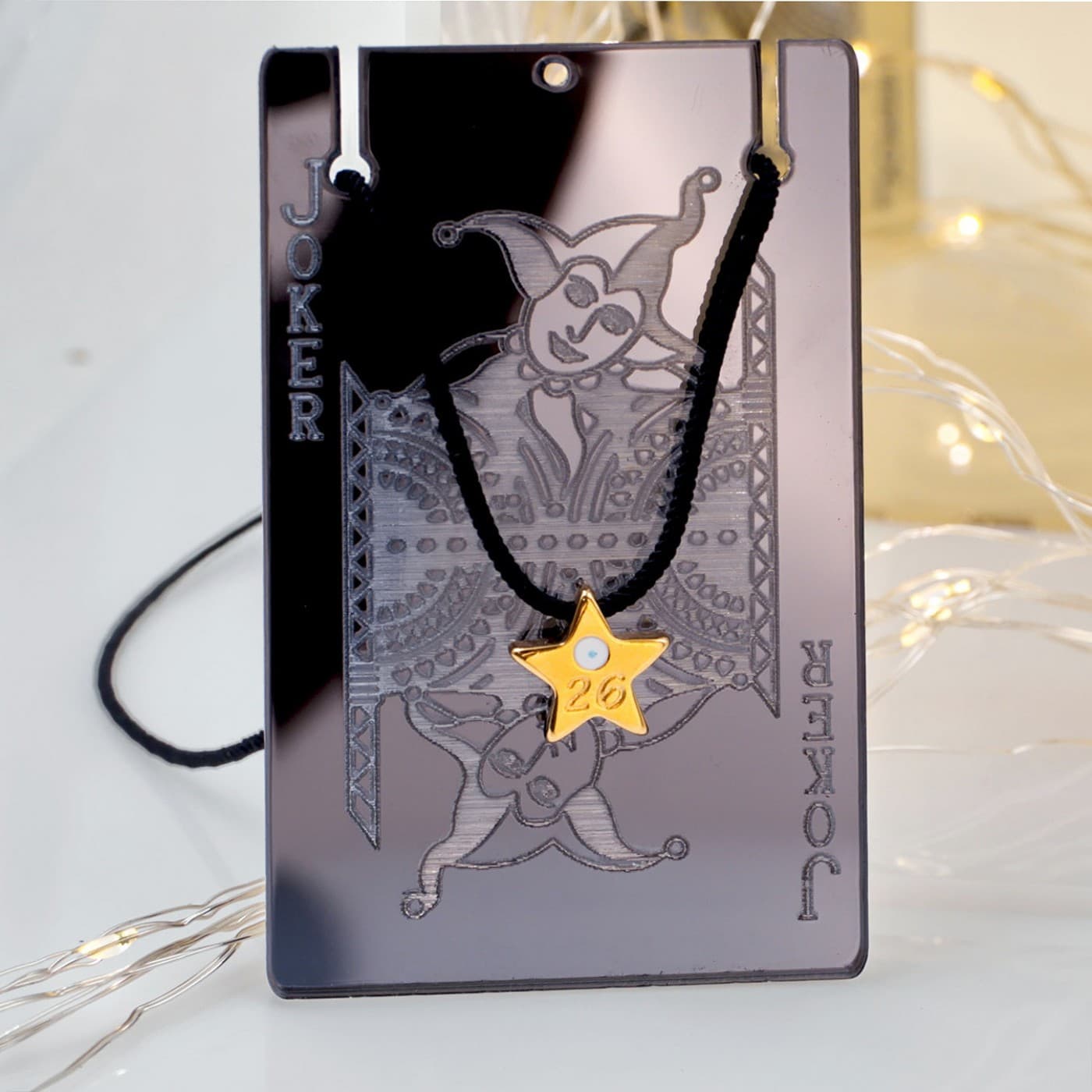 Handmade Lucky Necklace - '26 Star Pendant & "Joker" Card — Pendants & charms from Toolittle