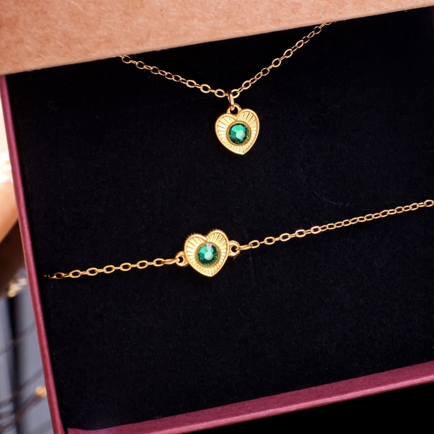 Necklace & Bracelet Set with Birth Crystals – Gift Box Included — Bracelets from Toolittle