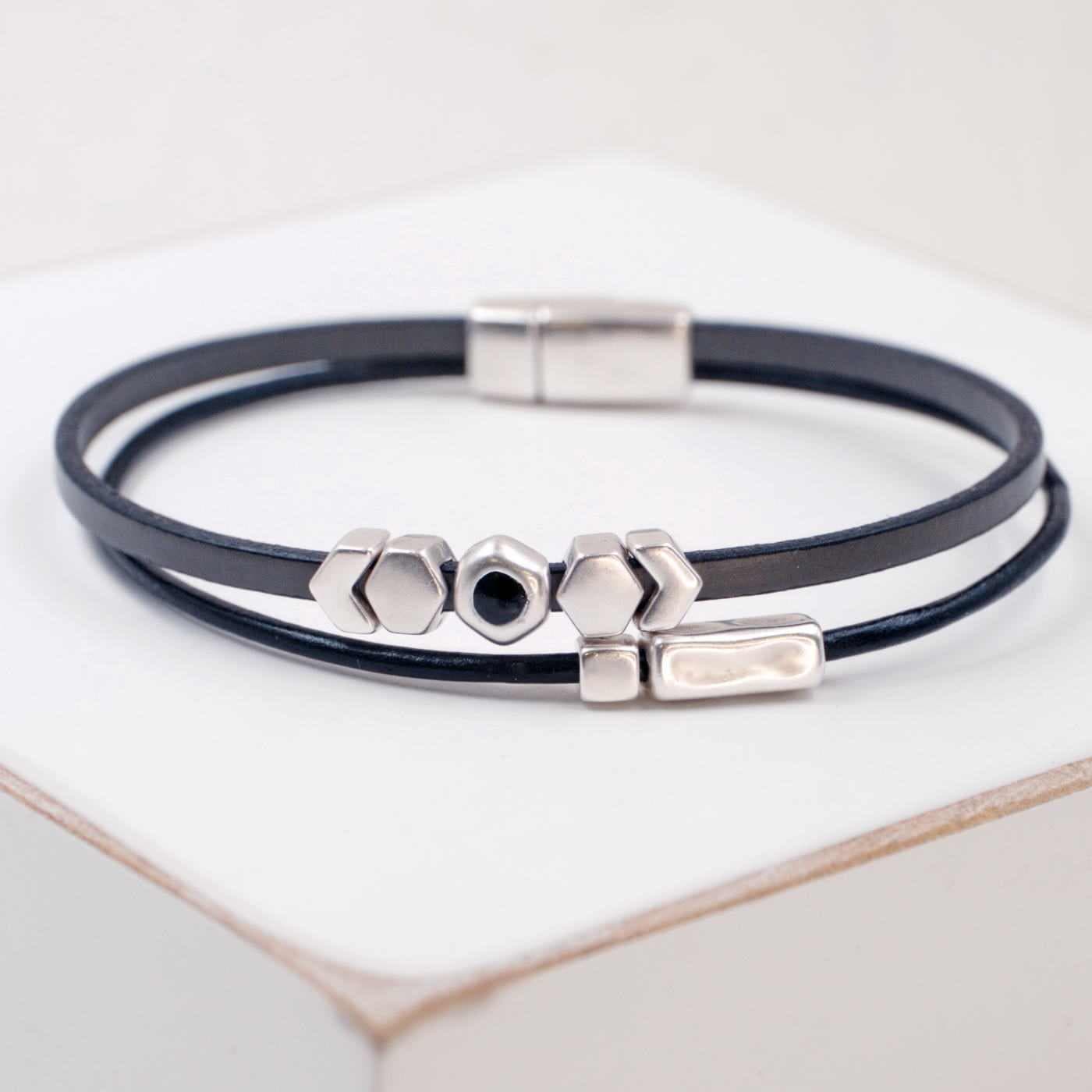 Grey Leather Men's Bracelet — Bracelets from Toolittle