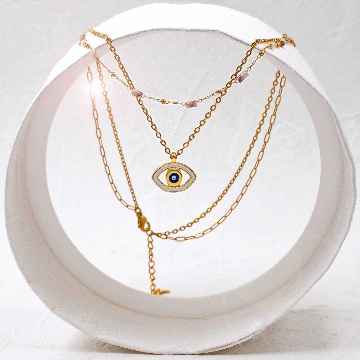 Enamel Eye Layered Necklace — Necklaces from Toolittle