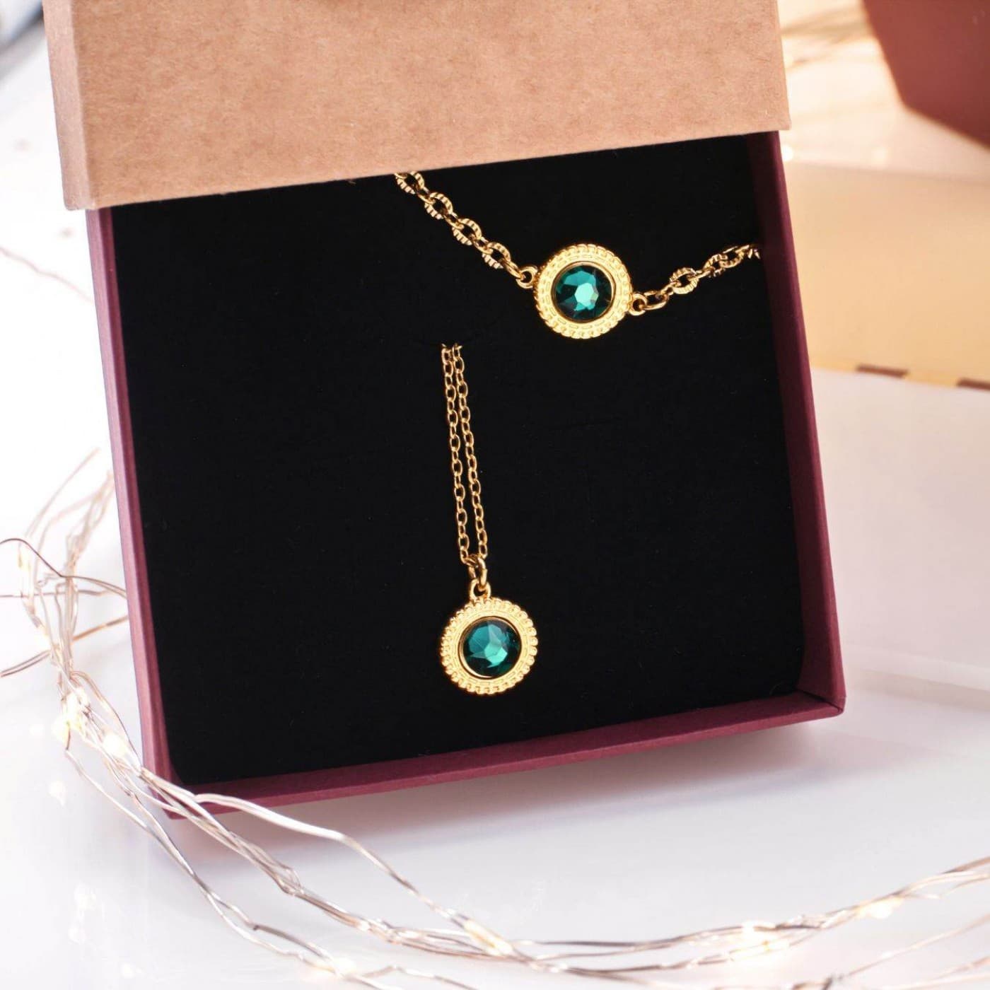Necklace & Bracelet Set with Crystals – Gift Box Included — Bracelets from Toolittle