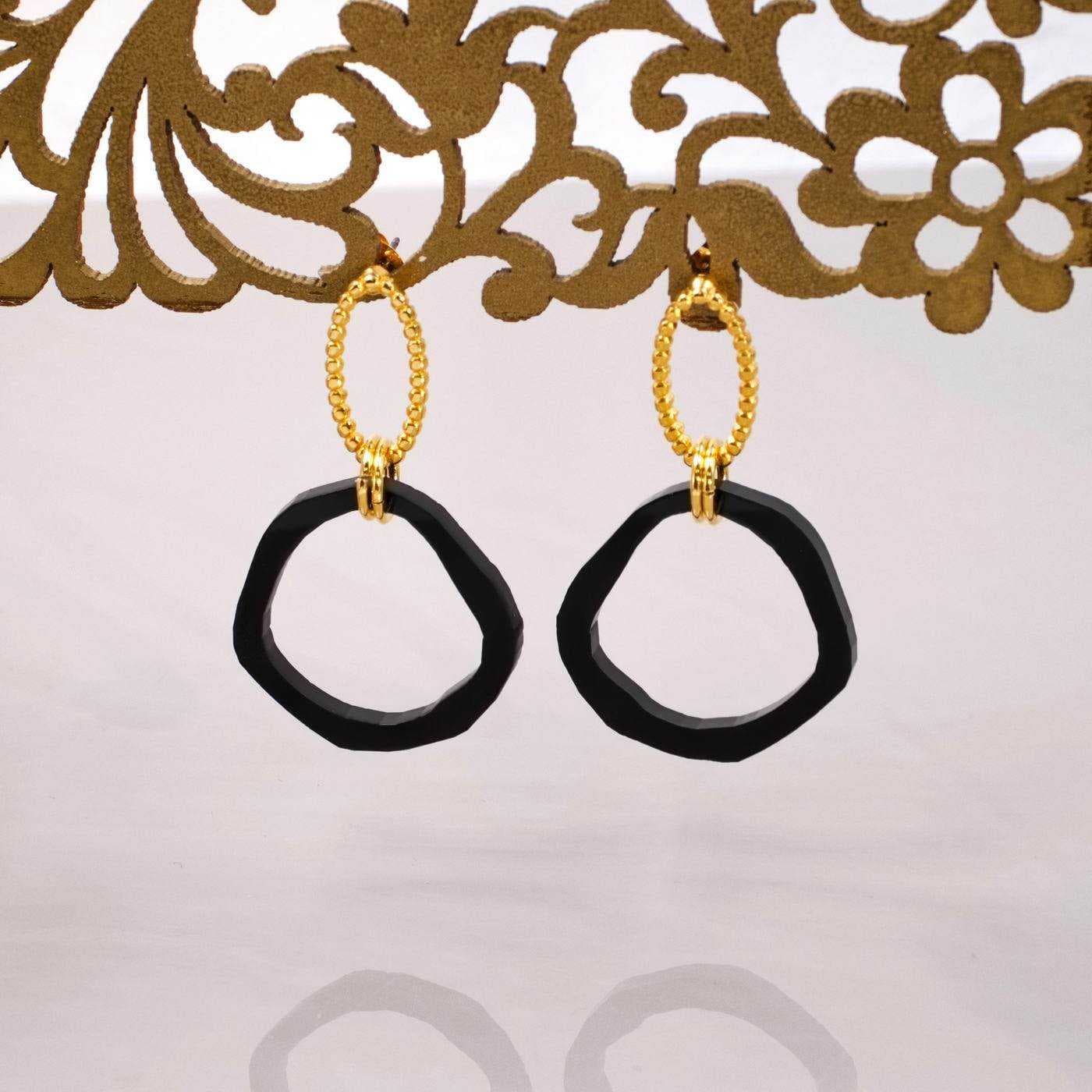 Gold-plated Earrings with Plexiglass Hoops — Earrings from Toolittle