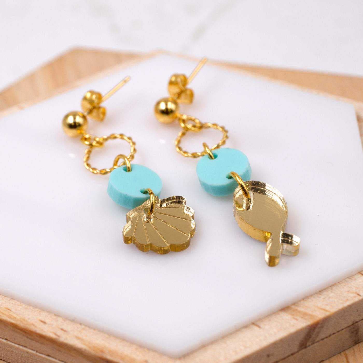 Earrings with plexiglass summer parts — Earrings from Toolittle