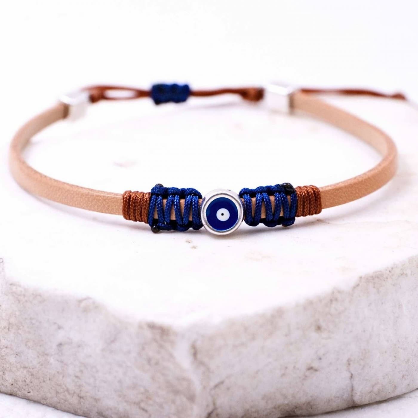Evil Eye Leather Men's Bracelet — Bracelets from Toolittle