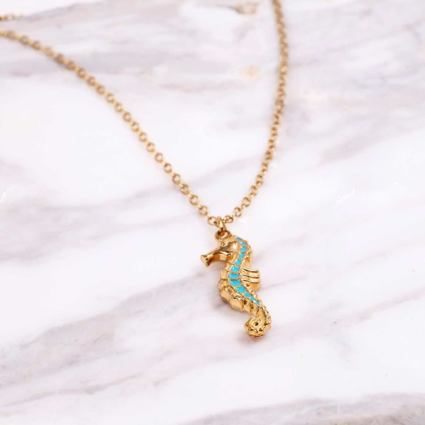 Stainless Steel Jewelry: Enamelled Seahorse Necklace — Necklaces from Toolittle
