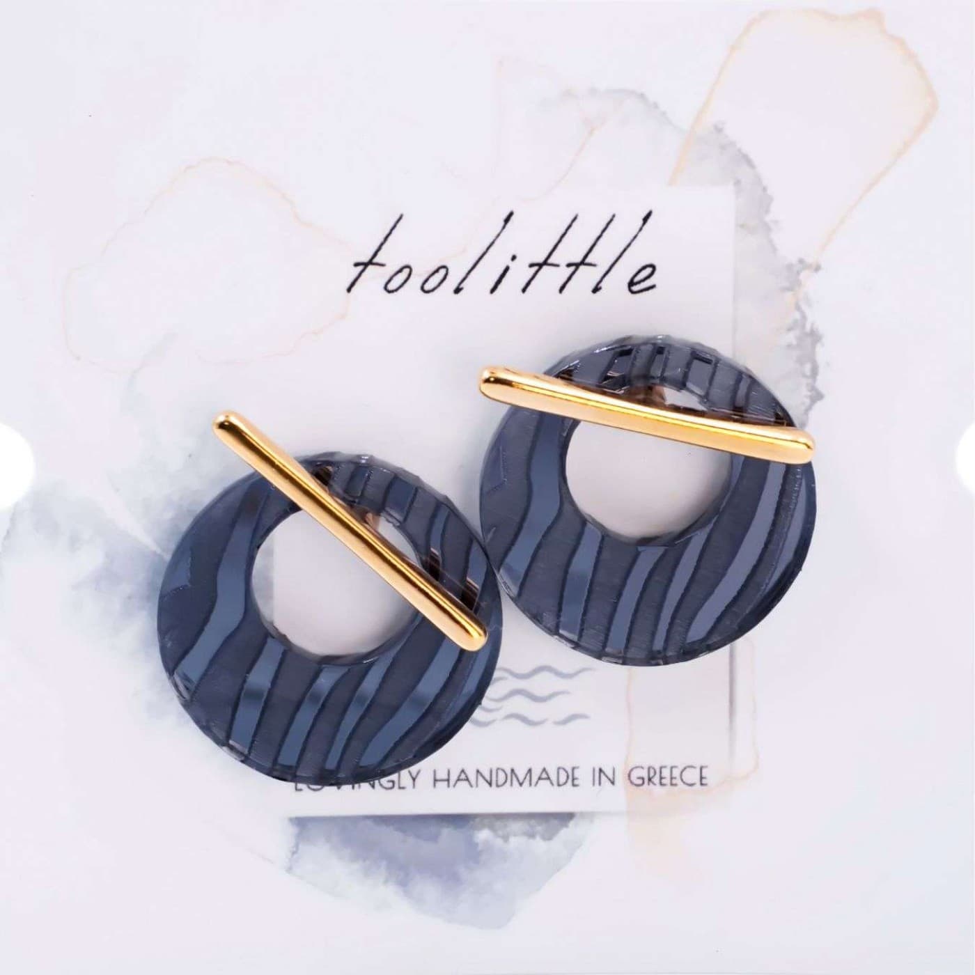 Stud Earrings with Golden Bar - Animal Print — Earrings from Toolittle
