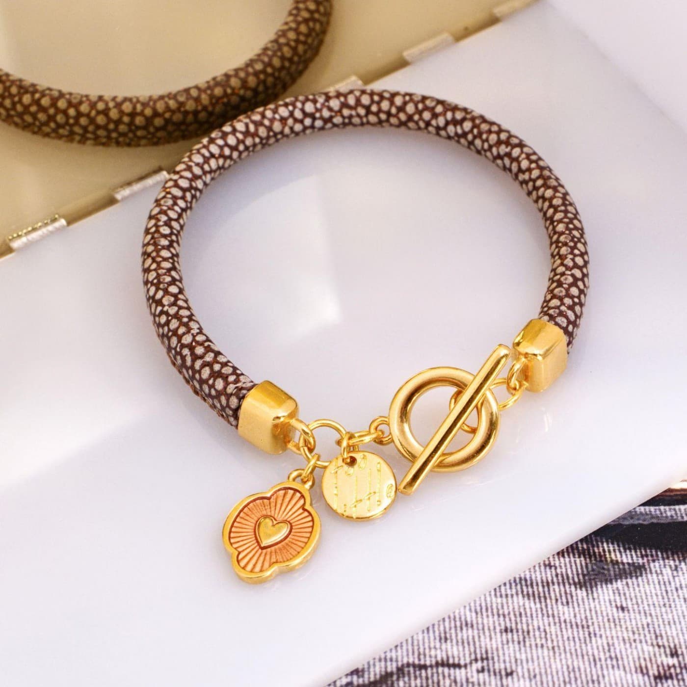 Golden Line – Handmade Vegan Leather Bracelet — Bracelets from Toolittle