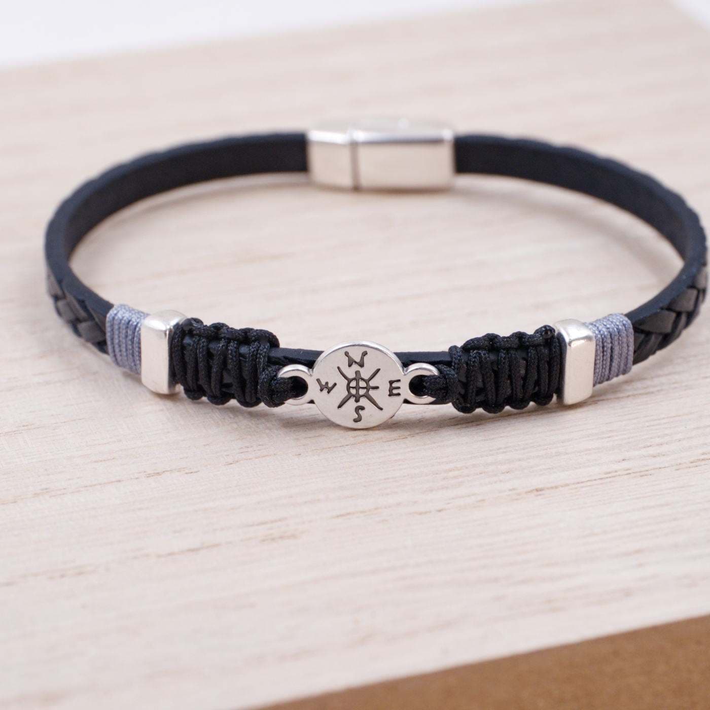 Compass Black Men's Bracelet — Bracelets from Toolittle