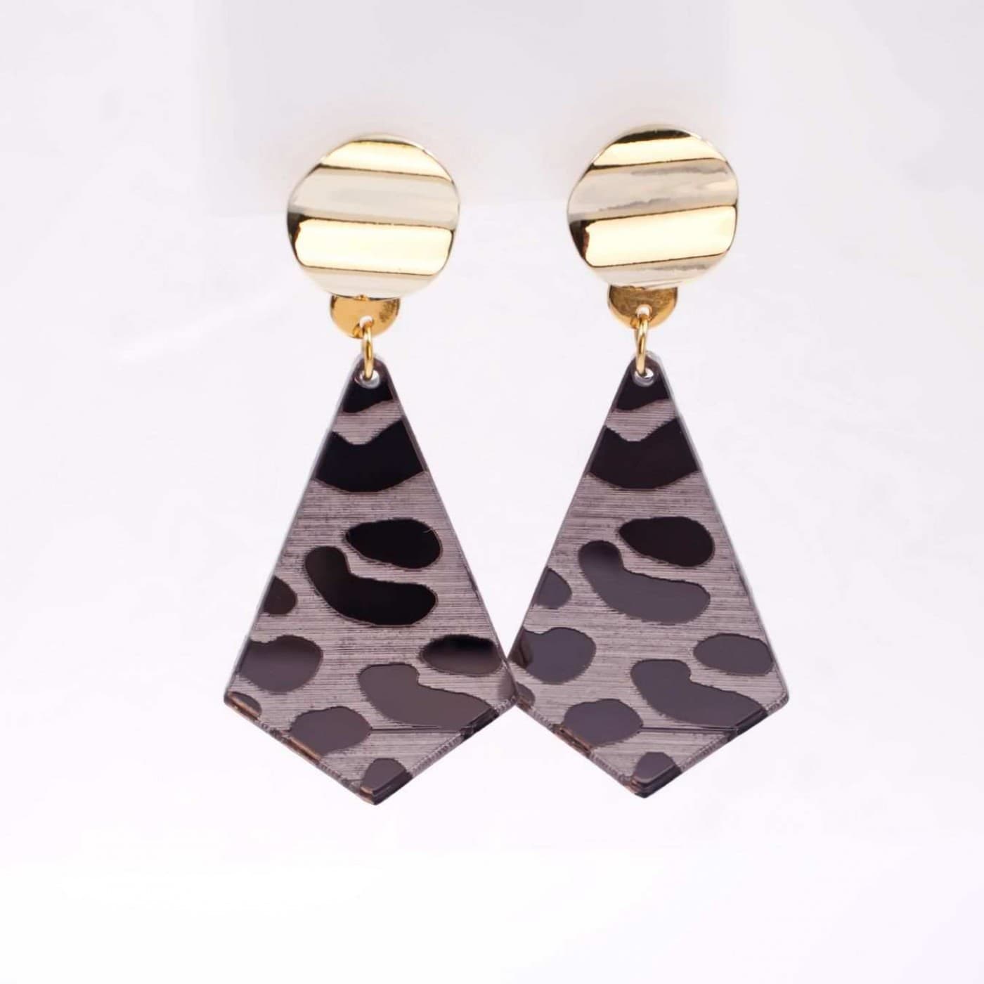 Dangle Earrings - Plexiglass with Animal Print — Earrings from Toolittle