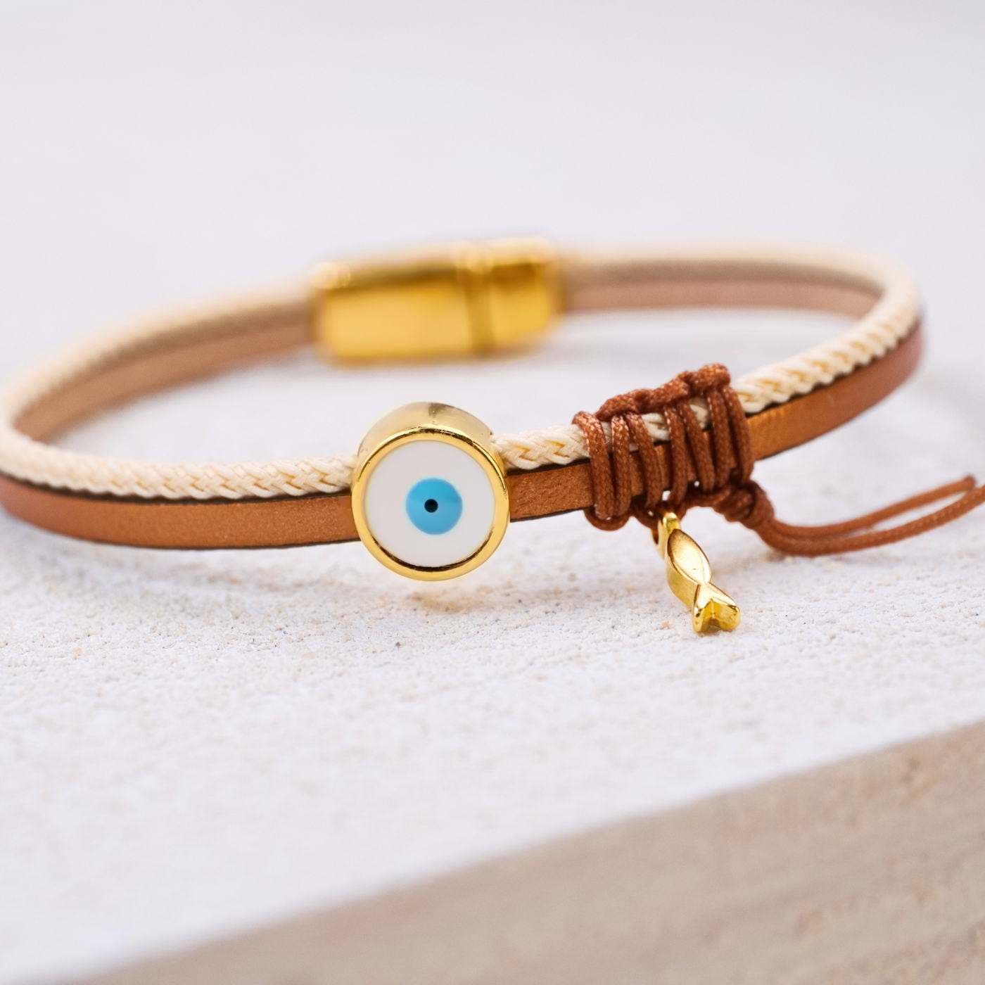 Evil Eye Leather Bracelet — Bracelets from Toolittle