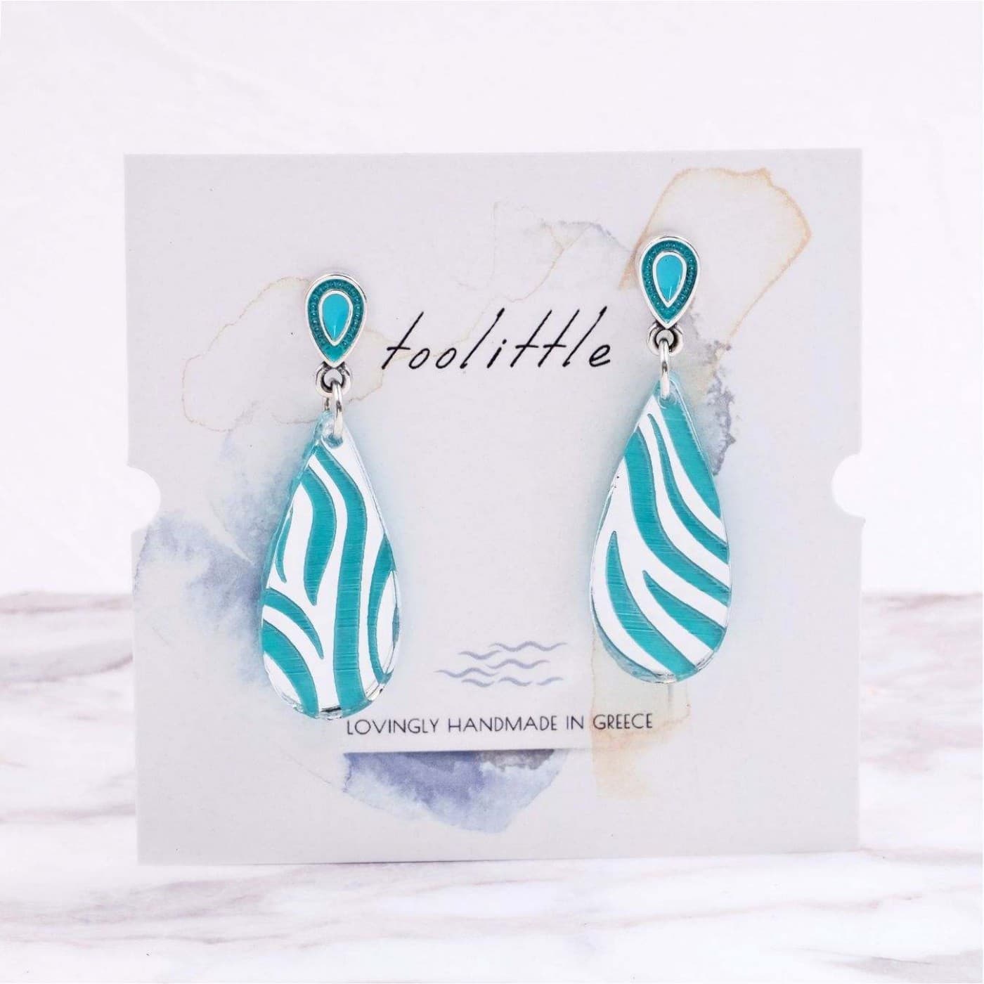 Drop Earrings | Plexiglass with Pattern - Turquoise — Earrings from Toolittle