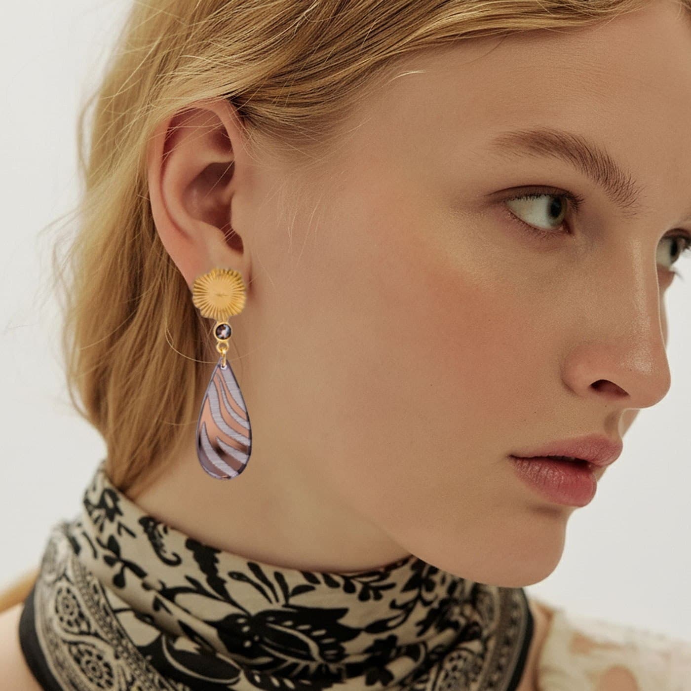 Steel Dangle Earrings - Animal Print & Enamel — Earrings from Toolittle