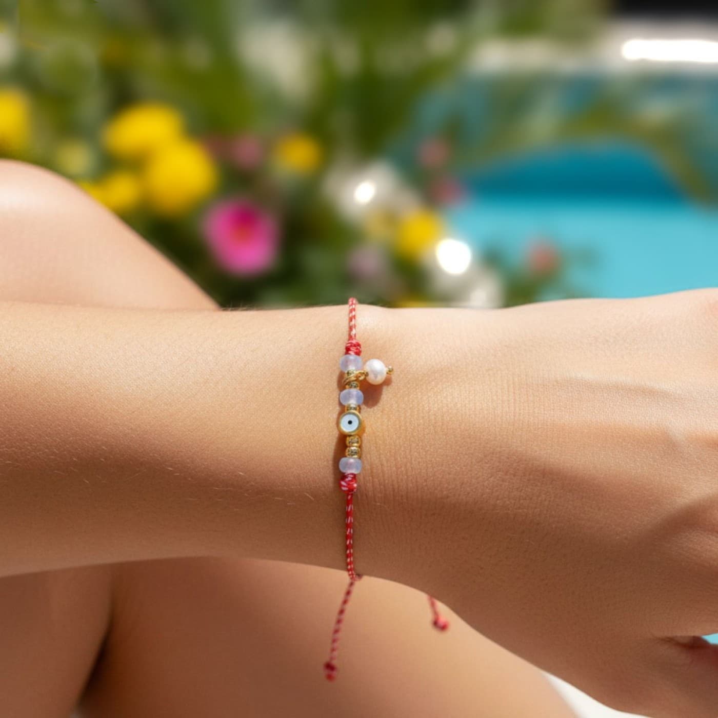 Women’s Martaki Bracelet with Evil Eye & Fresh Water Pearl — Bracelets from Toolittle