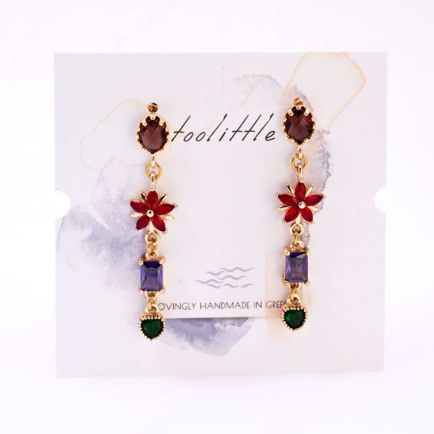 Crystal Collection: Gold-Plated Flower Earrings — Earrings from Toolittle