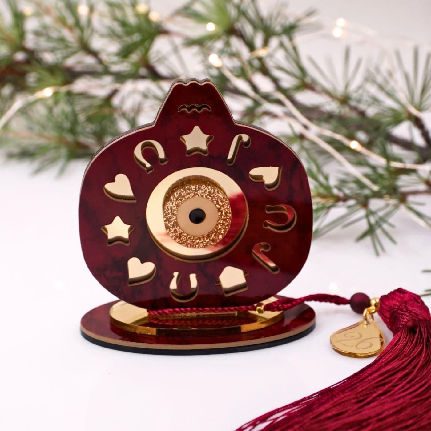 Handmade 2026 Tabletop Lucky Charm – Plexiglass Pomegranate — Pendants & charms from Toolittle