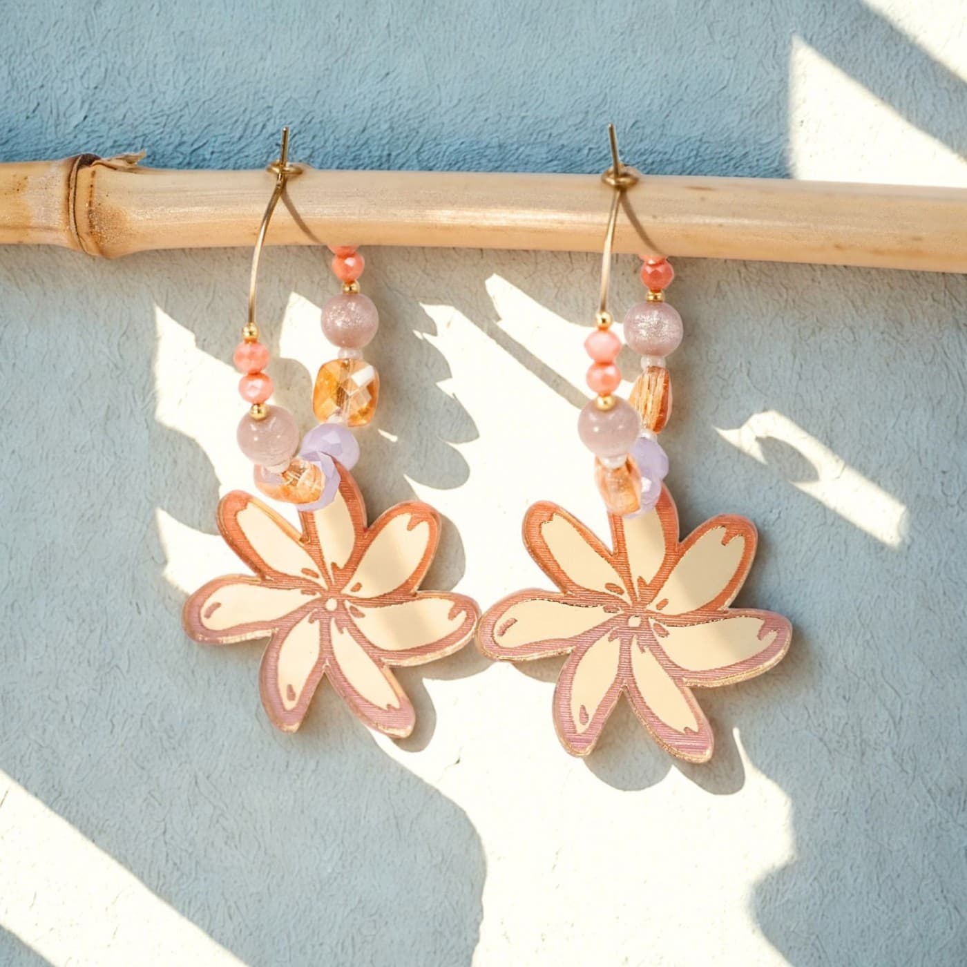 Plexiglass Flower Hoop Earrings — Earrings from Toolittle