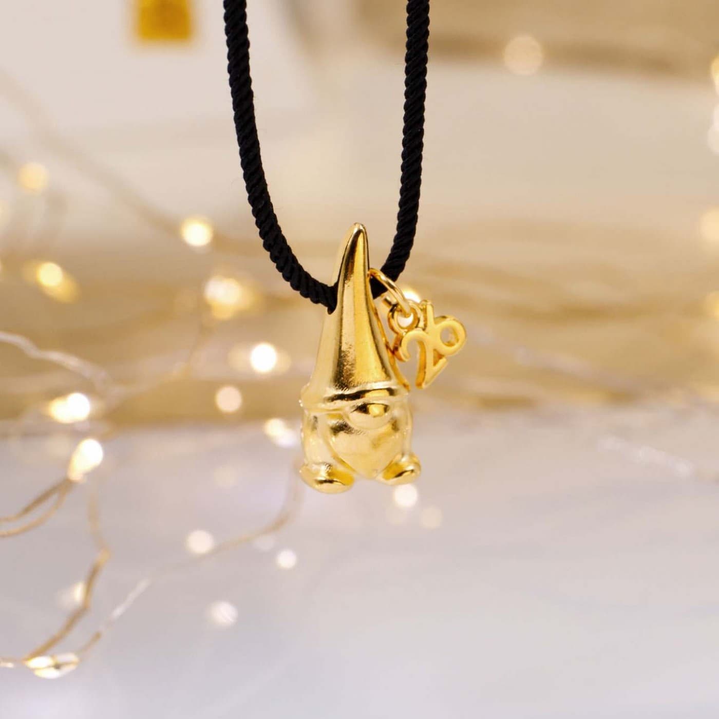 Handmade 2026 Lucky Necklace: Golden Gnome — Pendants & charms from Toolittle
