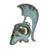 Corinthian Helmet with Tall Crest – 10 cm – Blue & Gold