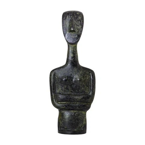 Female Cycladic Bust with Folded Arms – 14 cm – Dark Green
