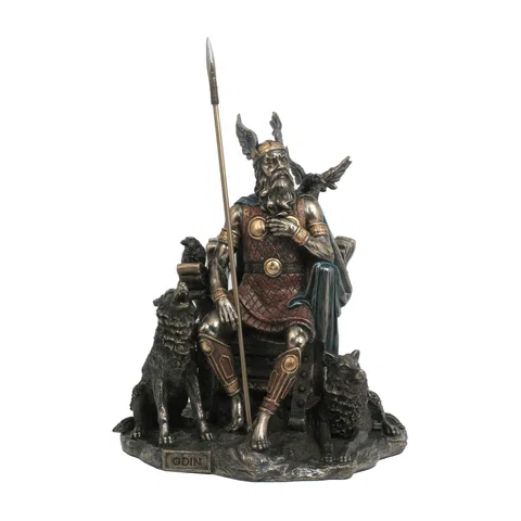 Odin — God of Wisdom and War — Veronese Design Bronze Finish Statue, 26 cm – view 1