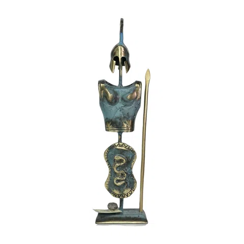 Corinthian Warrior's Armour – Decorative Sculpture – 23 cm – Blue & Gold