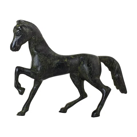 Standing Horse – Bronze Sculpture – 15 cm – Dark Green