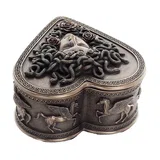 Heart-Shaped Medusa Bronze-Finish Jewellery Box – 11.5 × 9 cm – view 3
