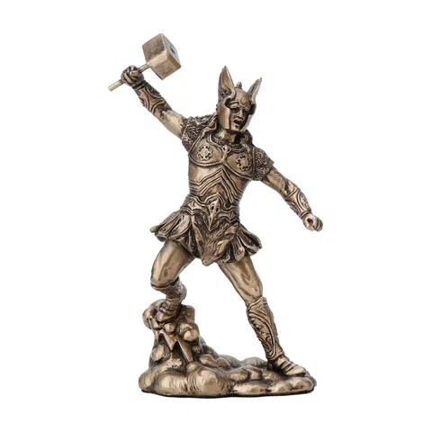 Thor — Norse Warrior — Bronze-Finish Statue, 11.5 cm – view 1