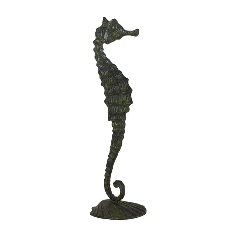 Seahorse – Bronze Sculpture – 28 cm – Dark Green