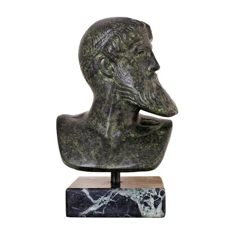 Bust of Poseidon – Bronze Sculpture – 19 cm – Dark Green
