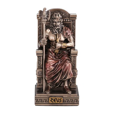 Zeus Seated on His Throne – Bronze-Finish Statue – 8.5 cm – view 1