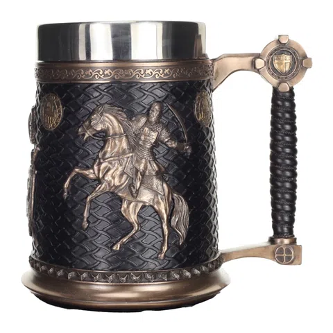Medieval Knight Bronze-Finish Decorative Mug – 17 × 14 cm – view 1