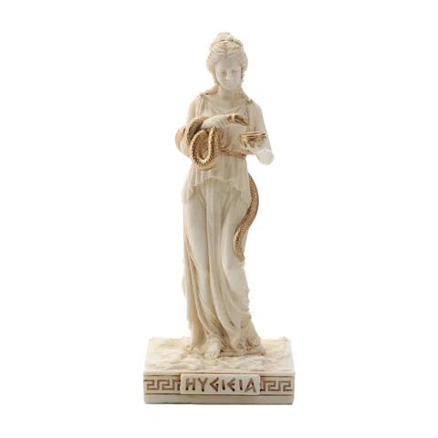 Hygieia, Goddess of Health – White Statue – 9.2 cm – view 1