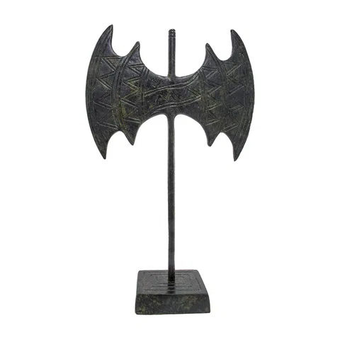 Minoan Sacred Double Axe – Decorative Sculpture – 15 cm – Dark Green