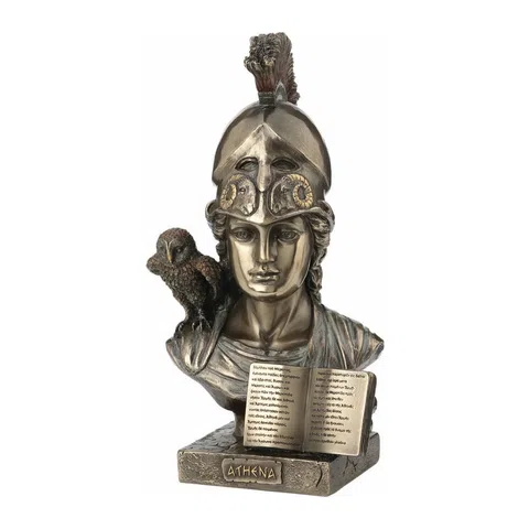 Athena — Goddess of Wisdom — Bronze-Finish Bust – 21.5 cm – view 1