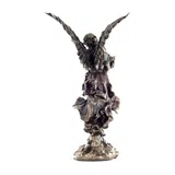 Guardian Angel with a Child – Bronze-Finish Statue – 27 cm – view 3