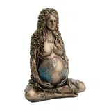 Gaia — Pregnant Mother Earth in Lotus Pose — Bronze-Finish Statue, 10.5 cm – view 2