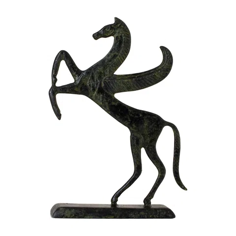 Pegasus – Flat Bronze Sculpture – 19 cm – Dark Green