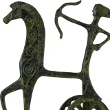 Artemis in a Chariot – Bronze Sculpture – 18 cm – Dark Green
