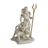 Hades with Cerberus — White Statue, 16.5 cm