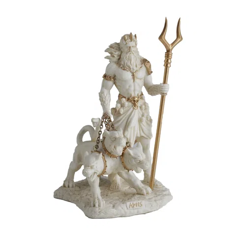 Hades with Cerberus — White Statue, 16.5 cm – view 1